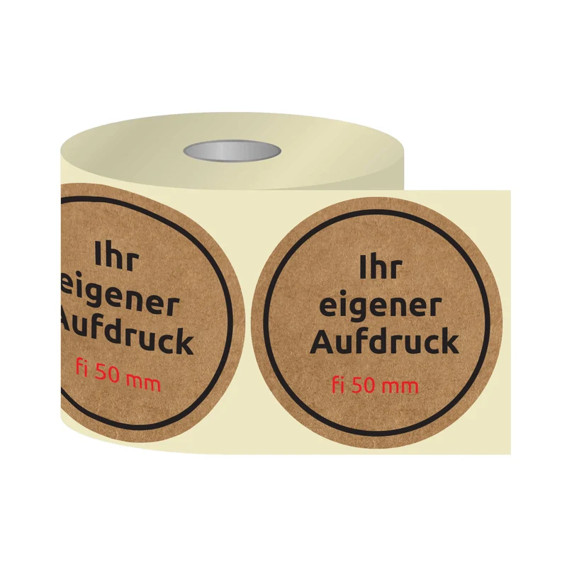 Thermotransfer-Etiketten, Aufkleber mit Aufdruck KRAFT FI 50 mm KREIS (verschiedene Ausführungen)