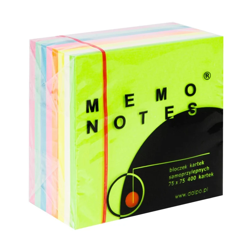 MEMO NOTES Haftnotizen-Block 75 x 75 mm, 400 Blatt, Regenbogenfarben