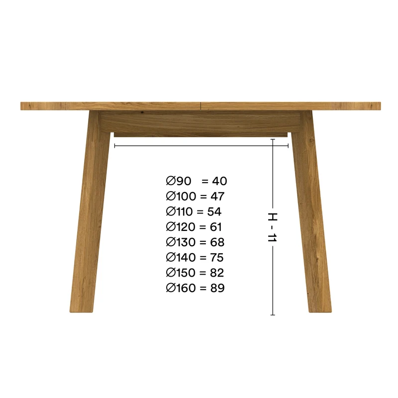 Runder Ausziehtisch Form F