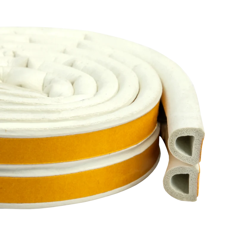 Gummidichtung selbstklebend, D-Profil, 9×7 mm (verschiedene Farben und Längen)