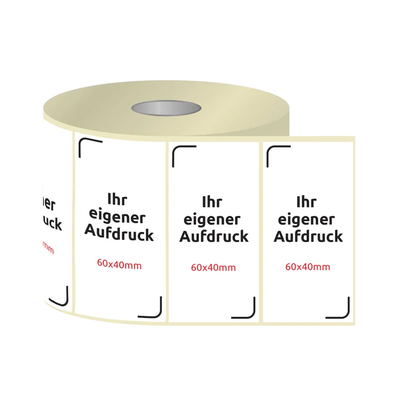 Etiketten, Aufkleber mit Aufdruck 60 x 40 mm RECHTECK (verschiedene Ausführungen)
