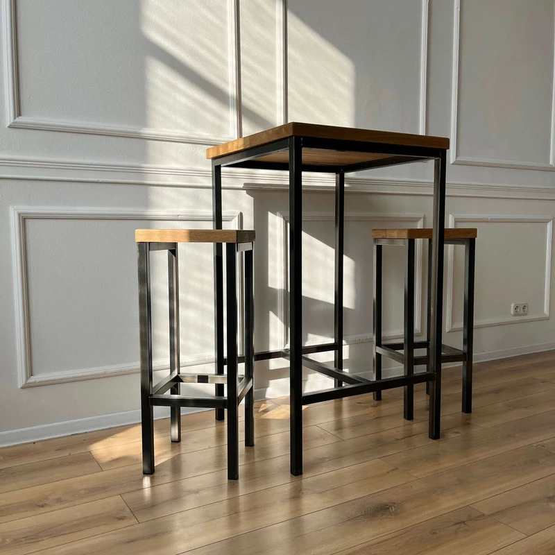 Bar-Set Stehtisch 66cm und 2 Stühle