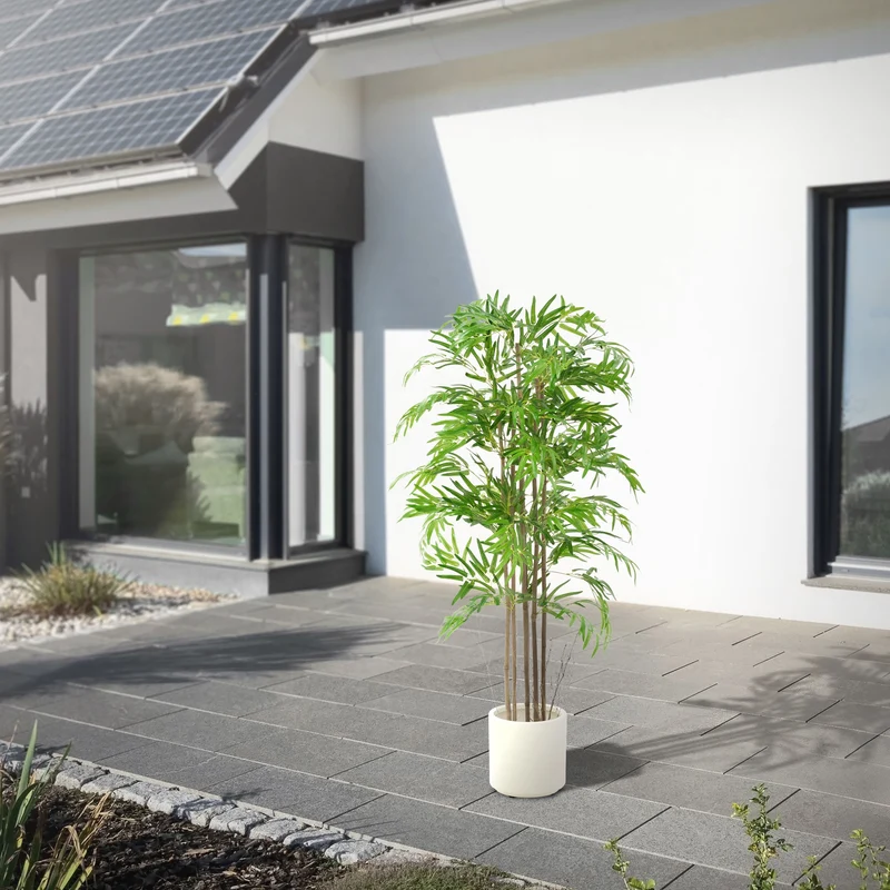 Künstlicher Bambus 150 cm Kunstpflanze mit Echtholzstamm ML-Design