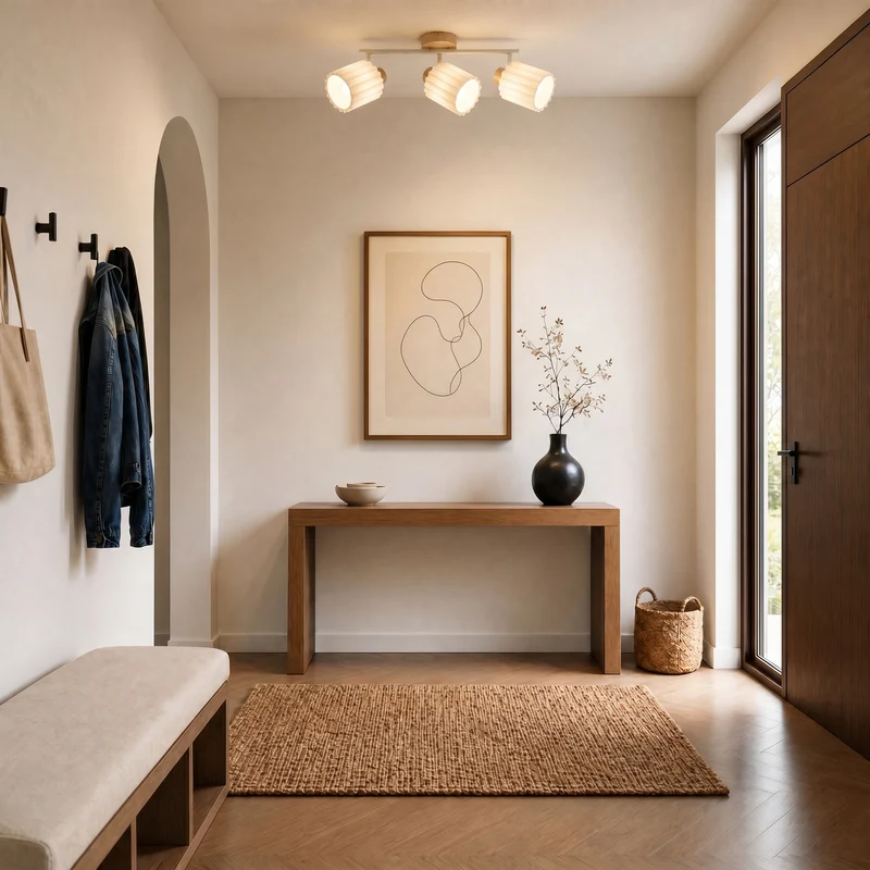 B-Ware Lindby Deckenstrahler Shiloh LED dimmbar 3-flammig Holz beige 52x24,5cm