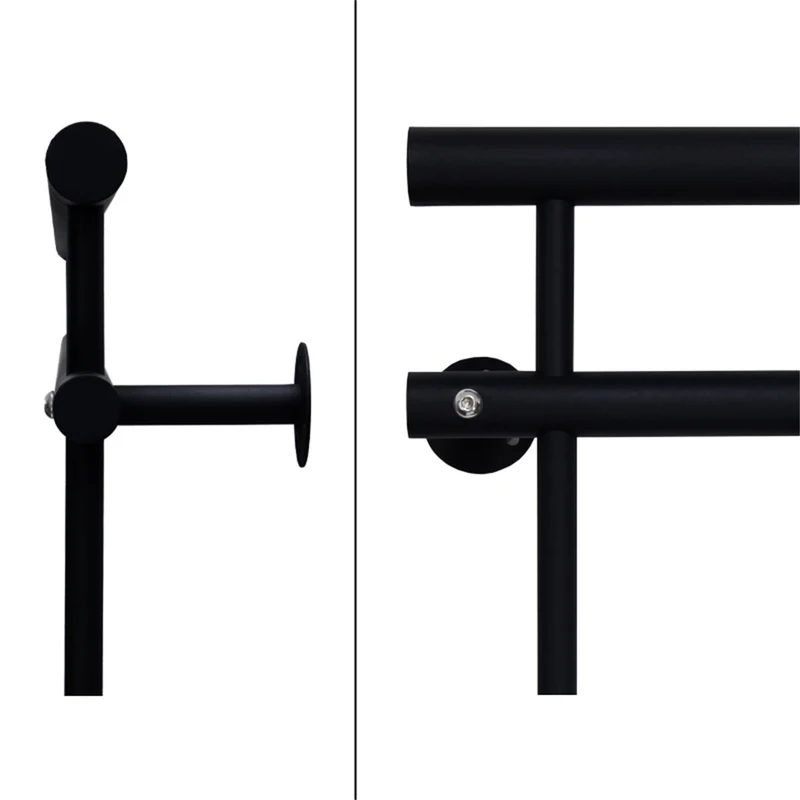 Französischer Balkon Schwarz 184x90 cm mit 14 Füllstäben aus pulverbeschichtetem Stahl