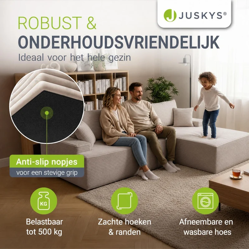 Sofa Coredo mit Cord Bezug & Dekokissen