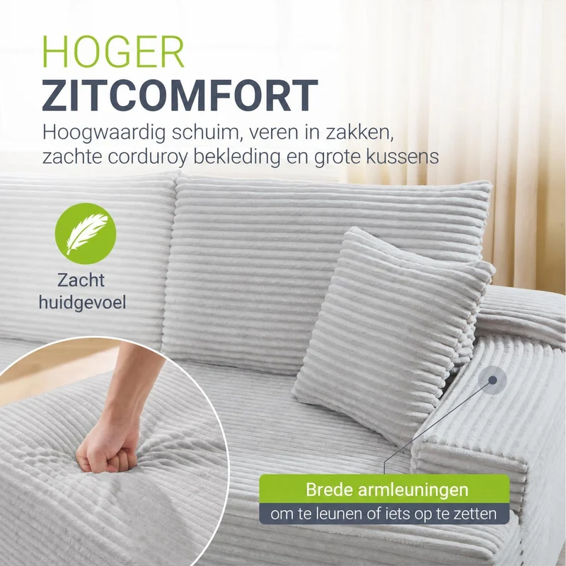 Sofa Coredo mit Cord Bezug & Dekokissen