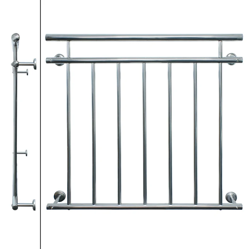 Französischer Balkon 90x100 cm Silber aus Edelstahl