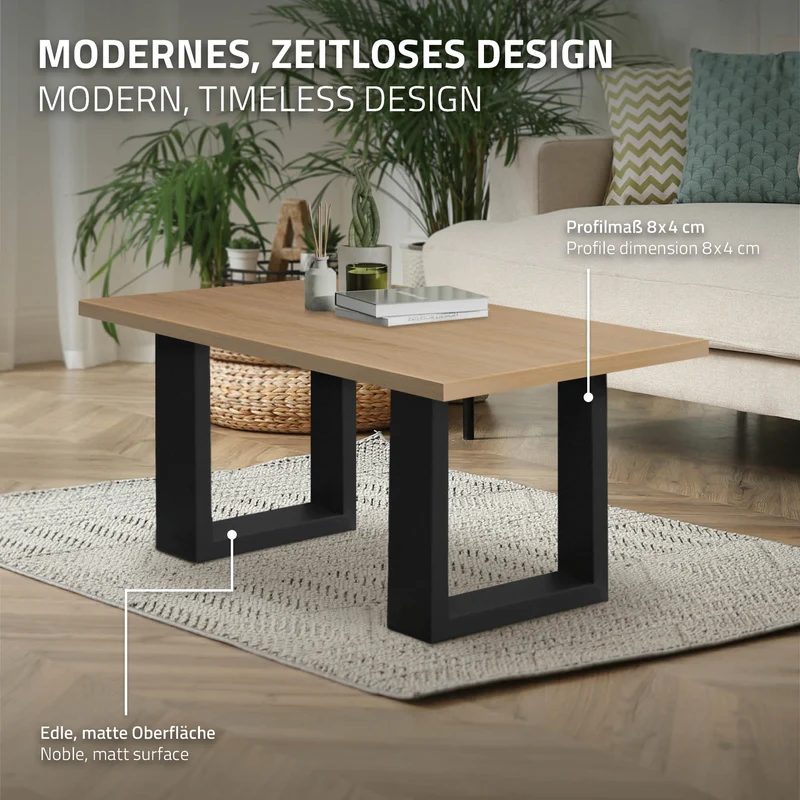 B-Ware Tischbeine 2er Set 30x43 cm Schwarz aus Stahl