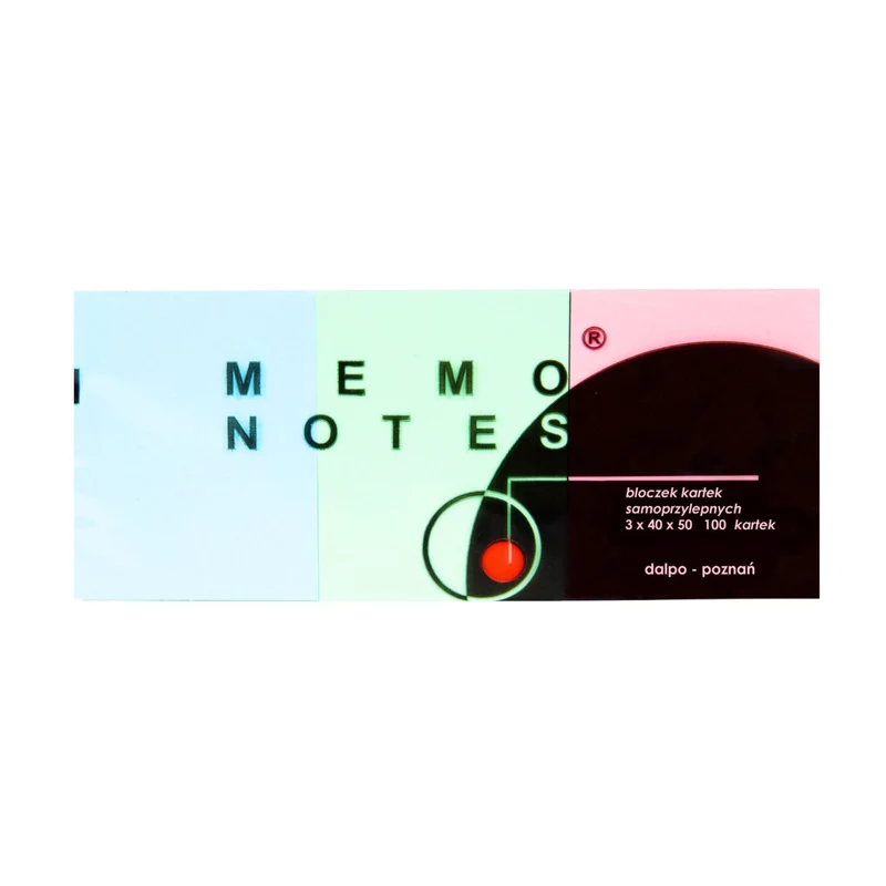 MEMO NOTES Haftnotizen-Set 3 Stk., 40 x 50 mm, 100 Blatt Pastellfarben