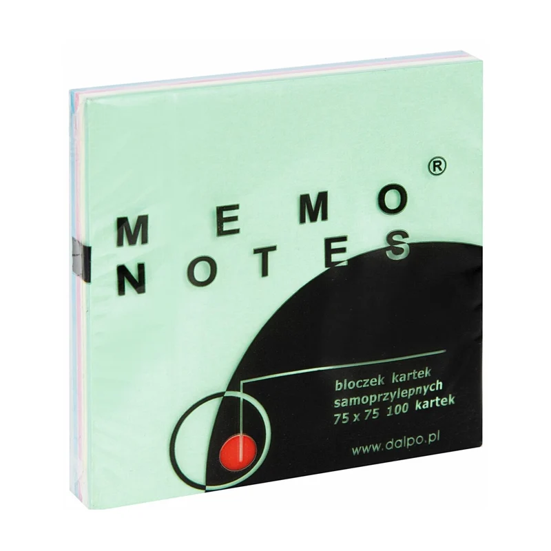 MEMO NOTES Haftnotizen-Block 75 x 75 mm, 100 Blatt Pastellfarben