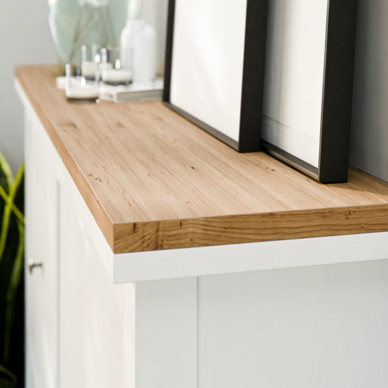 Holzplatte für IKEA Hemnes Schuhschrank 105,7 x 22cm, für Variante mit 4 Fächern, Eiche – Deckplatte für Schuhregal