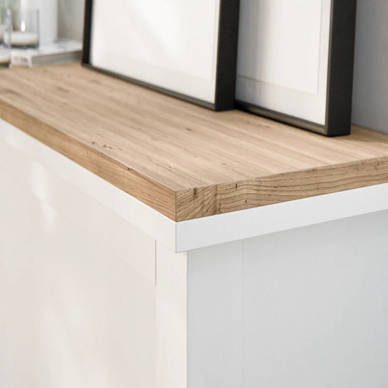 Holzplatte für IKEA Hemnes Schuhschrank Variante mit 2 oder 4 Fächern, Eiche - Deckplatte für Schuhregal
