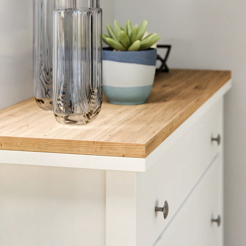 Holzplatte für IKEA Hemnes Schuhschrank Variante mit 2 oder 4 Fächern, Eiche - Deckplatte für Schuhregal