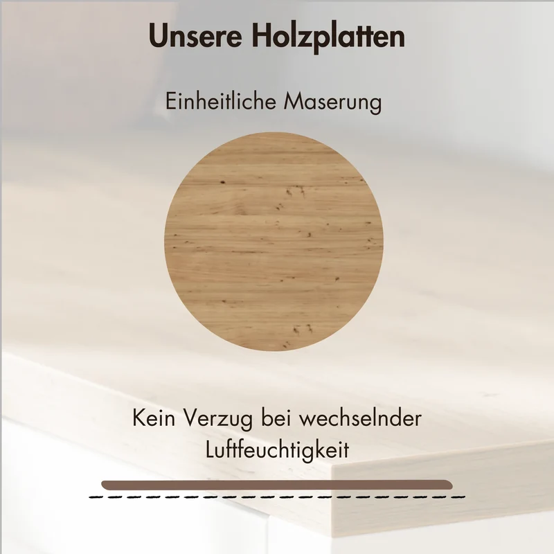 Holzplatte für IKEA Hemnes Schuhschrank Variante mit 2 oder 4 Fächern, Eiche - Deckplatte für Schuhregal