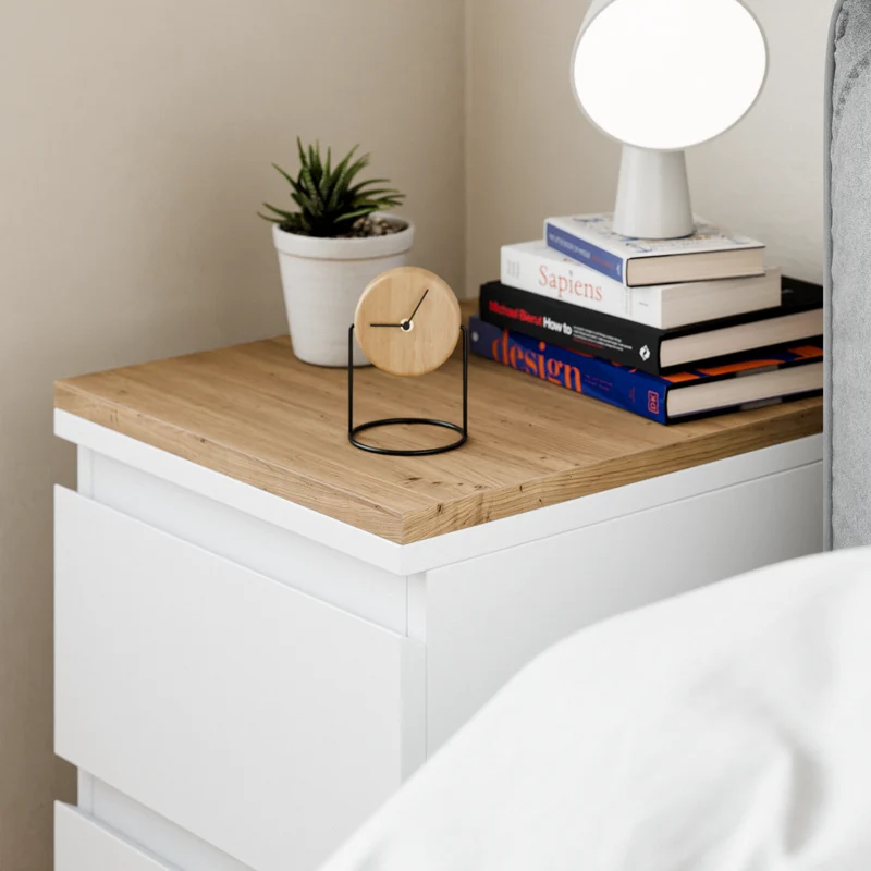 Holzplatte für IKEA Malm Nachttisch, Eiche – Deckplatte für Malm Kommode, 40,4 x 48,4 x 1,9 cm
