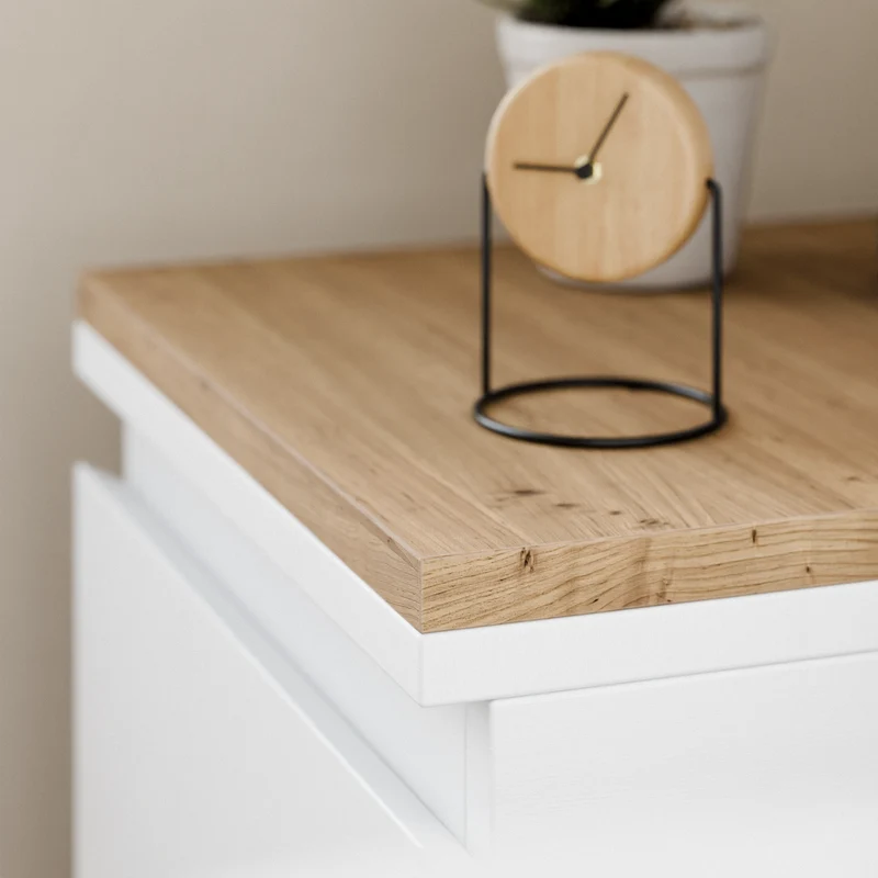 Holzplatte für IKEA Malm Nachttisch, Eiche – Deckplatte für Malm Kommode, 40,4 x 48,4 x 1,9 cm
