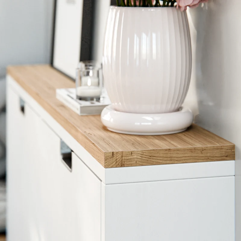 Holzplatte für IKEA Ställ Schuhschrank 95,8 x 17,1cm – Abdeckplatte für Schuhregal mit 4 Fächern