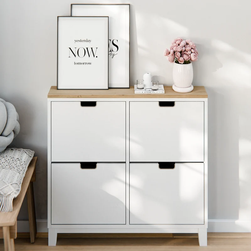 Holzplatte für IKEA Ställ Schuhschrank 95,8 x 17,1cm – Abdeckplatte für Schuhregal mit 4 Fächern