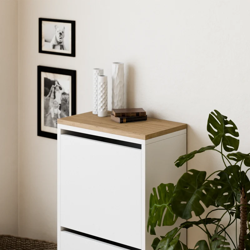Holzplatte für IKEA Bissa Schuhschrank in verschiedenen Größen - Eiche, Abdeckplatte für Schuhregal
