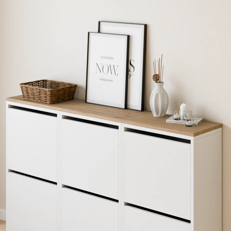 Holzplatte für IKEA Bissa Schuhschrank in verschiedenen Größen - Eiche, Abdeckplatte für Schuhregal