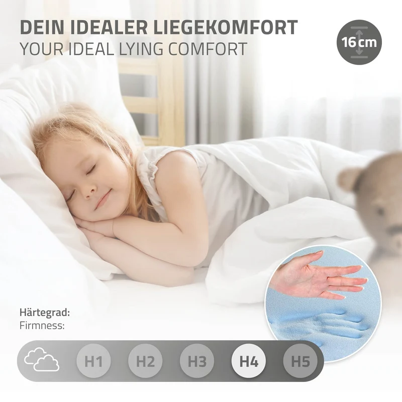ML-DESIGN | Kinderbett mit Matratze und Lattenrost & Dach aus massivem Kiefernholz 90x200 cm Natur Hausbett Montessori Bettgestell für Mädchen Jungen