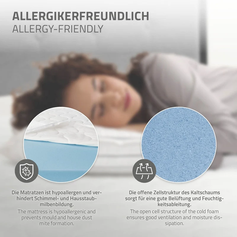 Polsterbett 90x200 cm mit Matratze H:16cm, Grau, Einzelbett mit stabilem Bettgestell, Bett mit gepolstertes Kopfteil & Lattenrost, Jugendbett ML-Design