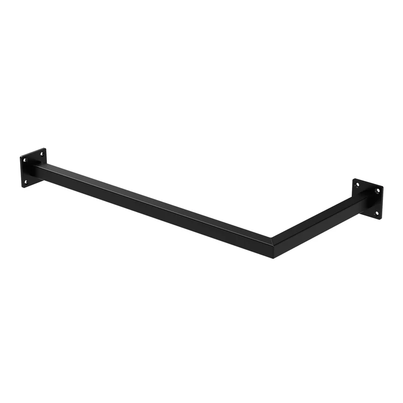 Kleiderstange Ecke Garderobe Wandmontage Schwarz aus Stahl ML-Design
