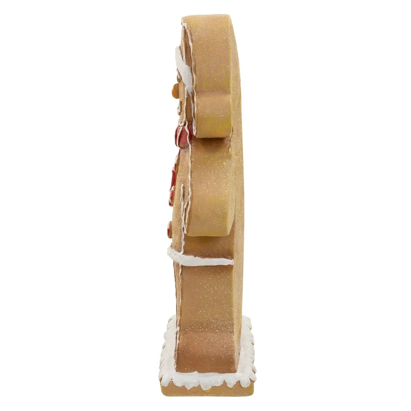 ECD GERMANY | Lebkuchenmann-Figur mit LED-Beleuchtung 76 cm Braun Weihnachtsdeko Innen Lebkuchenfigur Mütze & Schal Weihnachtsfigur Batteriebetrieben