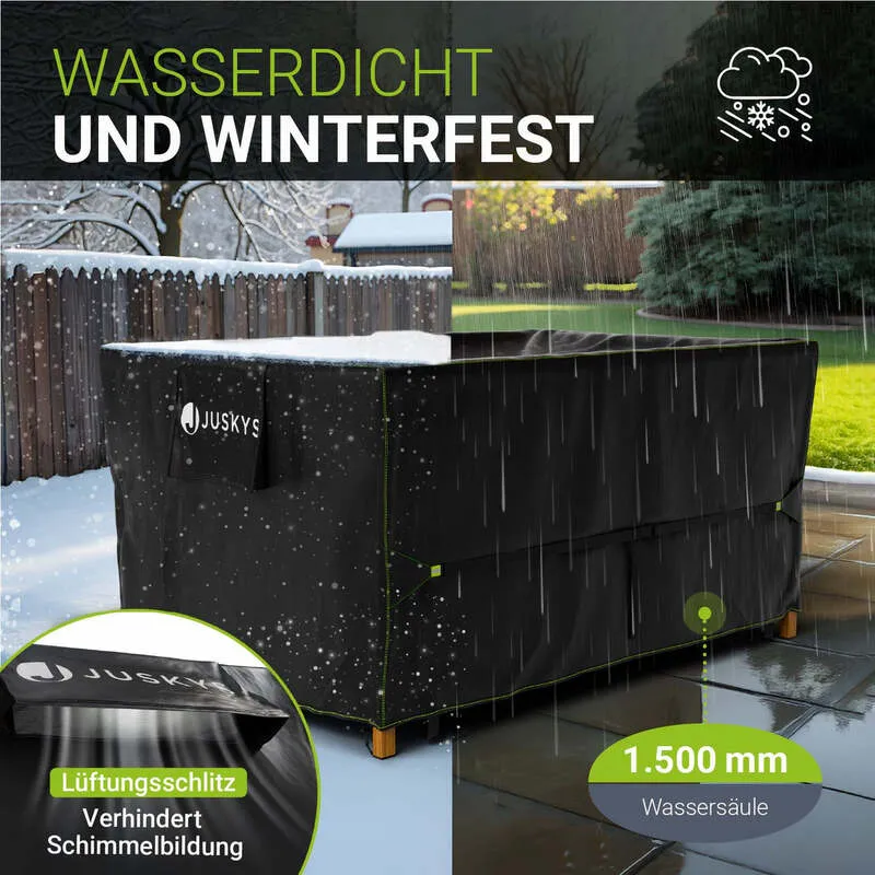 B-Ware Abdeckplane wasserdicht Schutzhülle für Gartenmöbel 160x100x75 cm schwarz