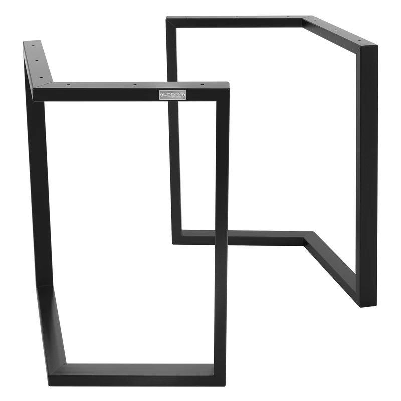 B-Ware Tischbeine Tischgestell 2er Set V-Design 70x72 cm Schwarz aus Metall ML-Design