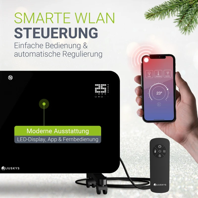 Glaskonvektor mit bis zu 2000 W