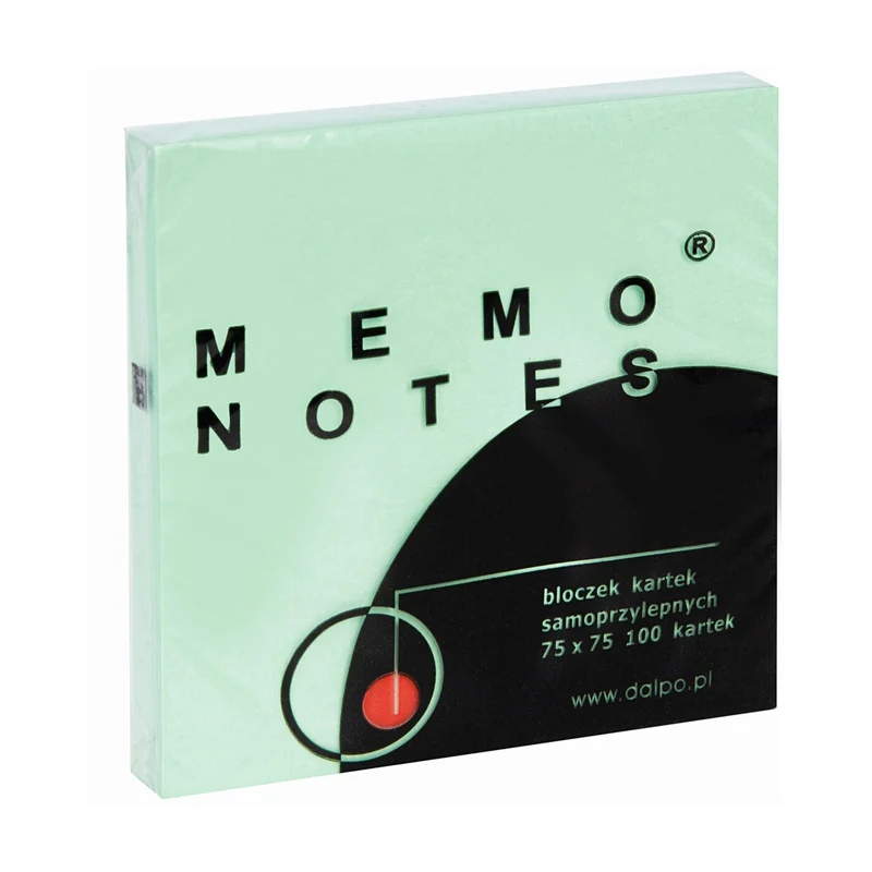 MEMO NOTES Haftnotizen-Block 75 x 75 mm, 100 Blatt Grün