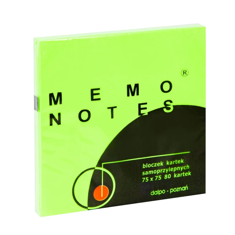 MEMO NOTES Haftnotizen-Block 75 x 75 mm, 80 Blatt Grün Brilliant