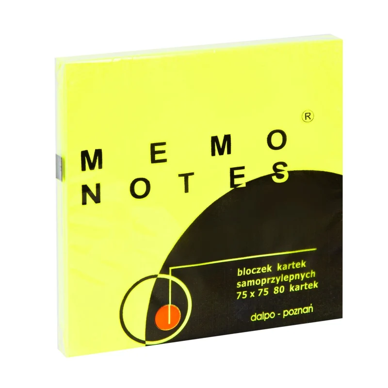 MEMO NOTES Haftnotizen-Block 75 x 75 mm, 80 Blatt Gelb Brilliant
