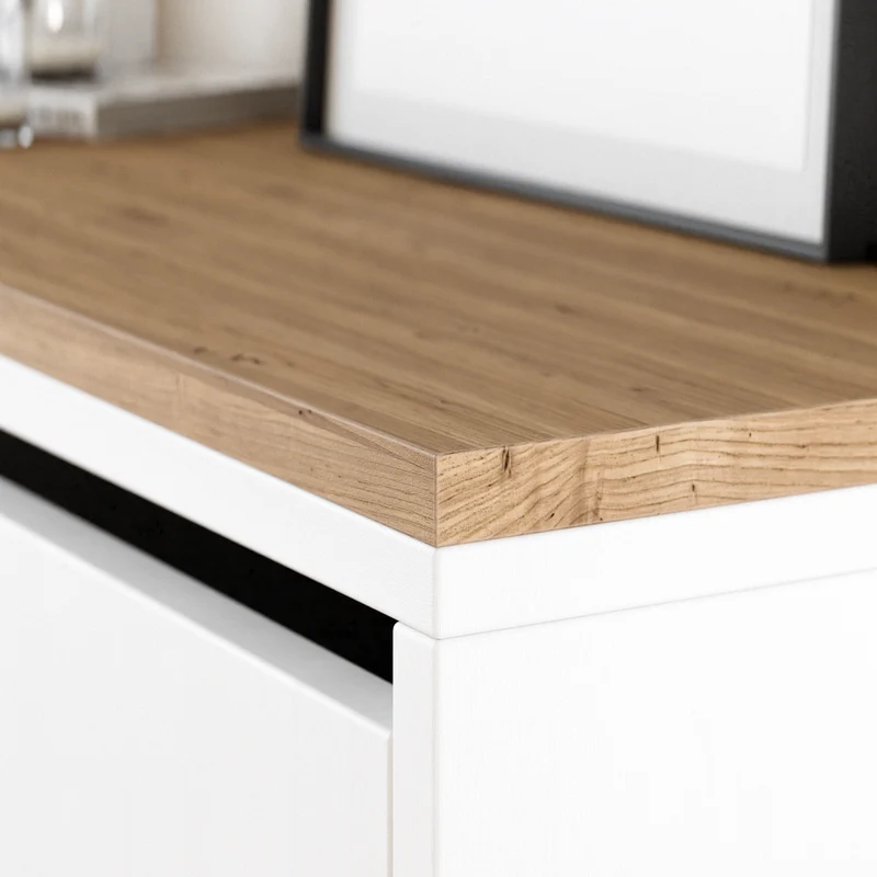 Holzplatte für 2 IKEA Bissa Schuhschränke nebeneinander, 97,8 x 28,0 cm – Eiche, Abdeckplatte für Schuhregal