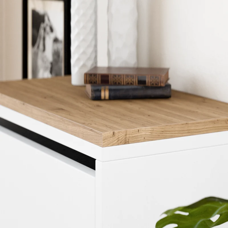 Holzplatte für 1 IKEA Bissa Schuhschrank, 48,9 x 28,0cm - Eiche, Abdeckplatte für Schuhregal