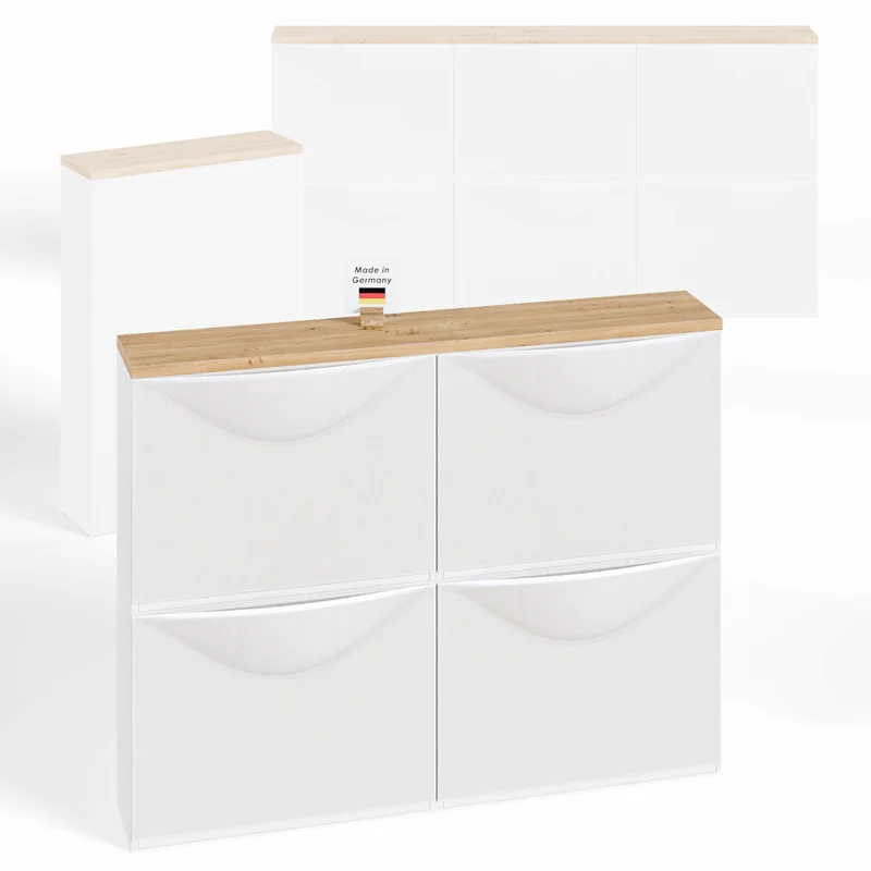 Holzplatte für 2 IKEA Trones Schuhschränke, Eiche - Deckplatte 102,6 x 15,9cm