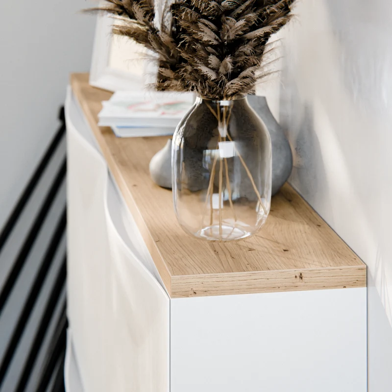 Holzplatte für 2 IKEA Trones Schuhschränke, Eiche - Deckplatte 102,6 x 15,9cm