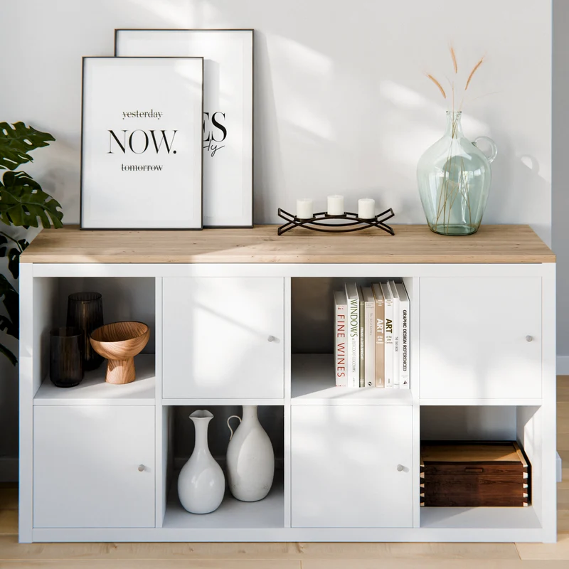 Holzplatte für 4er IKEA Kallax Regal, Eiche - Deckplatte 147 x 39cm