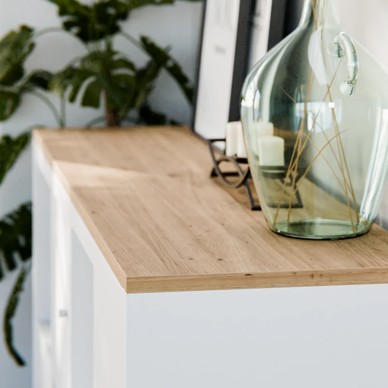 Holzplatte für 4er IKEA Kallax Regal, Eiche - Deckplatte 147 x 39cm
