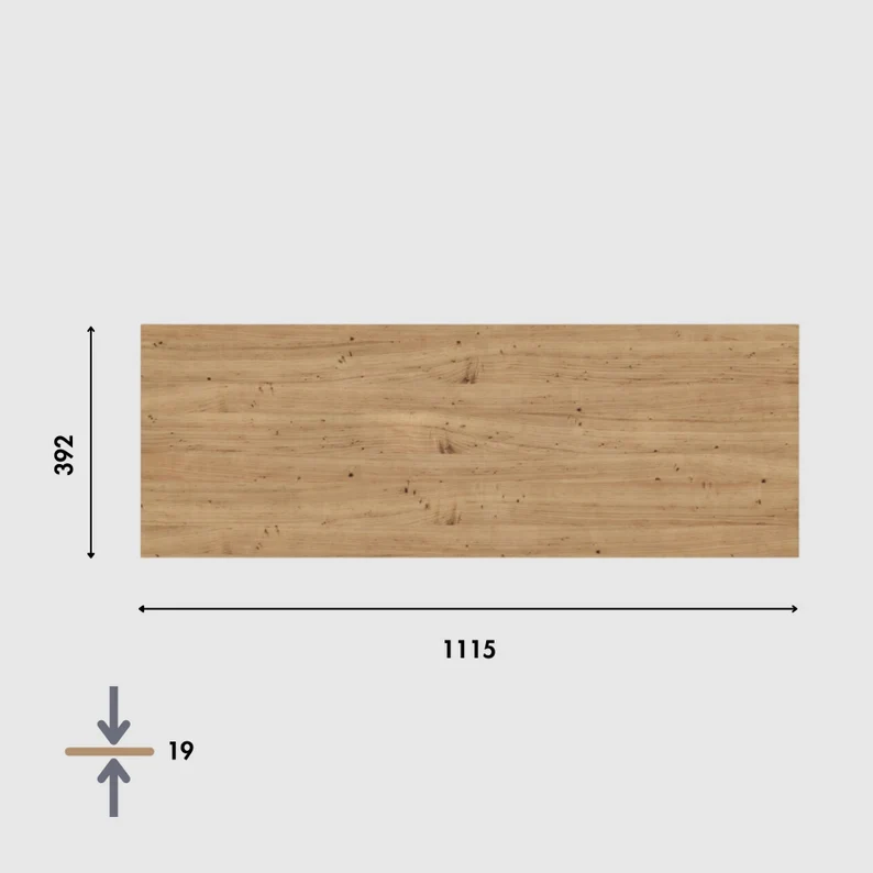 Holzplatte für 3er IKEA Kallax Regal, Eiche - Deckplatte 111,5 x 39cm