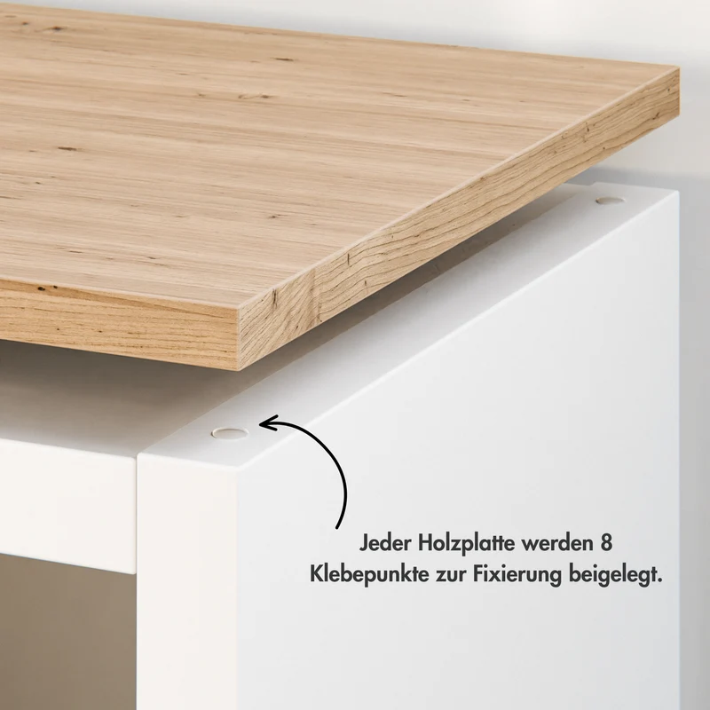 Holzplatte für 3er IKEA Kallax Regal, Eiche - Deckplatte 111,5 x 39cm