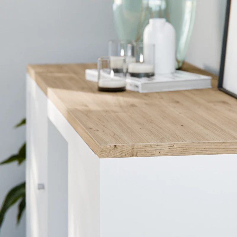 Holzplatte für 3er IKEA Kallax Regal, Eiche - Deckplatte 111,5 x 39cm