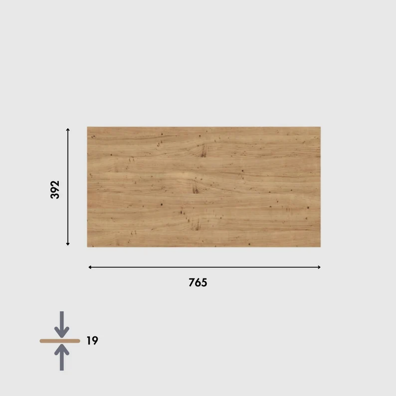 Holzplatte für 2er IKEA Kallax Regal, Eiche - Deckplatte 76 x 39cm