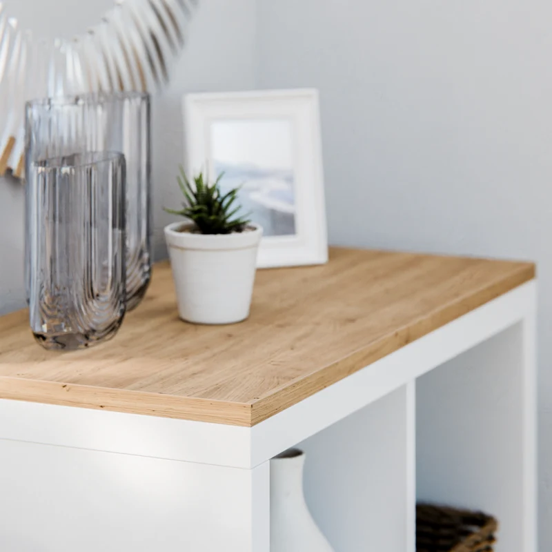 Holzplatte für 2er IKEA Kallax Regal, Eiche - Deckplatte 76 x 39cm