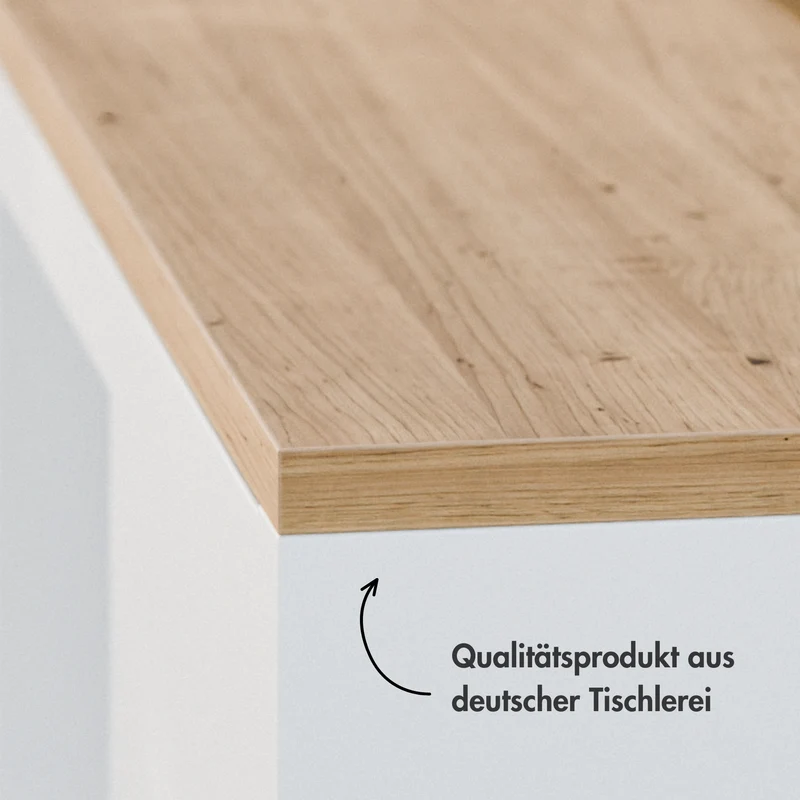 Holzplatte für 2er IKEA Kallax Regal, Eiche - Deckplatte 76 x 39cm