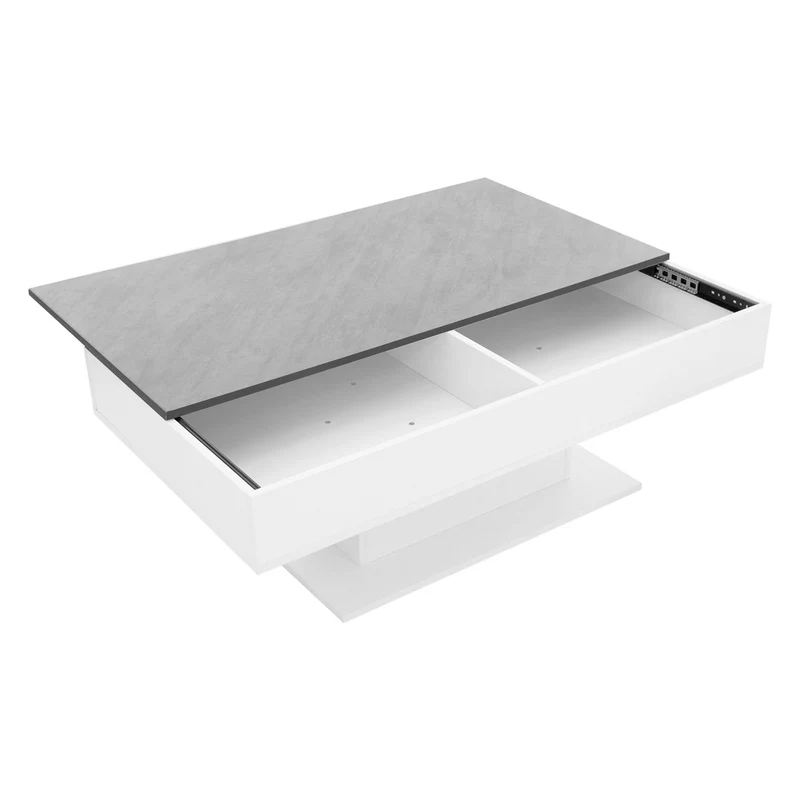 ML-Design | Couchtisch 110x60x40 cm inkl. 2 Staufächern unter Schiebeplatte, Wohnzimmertisch