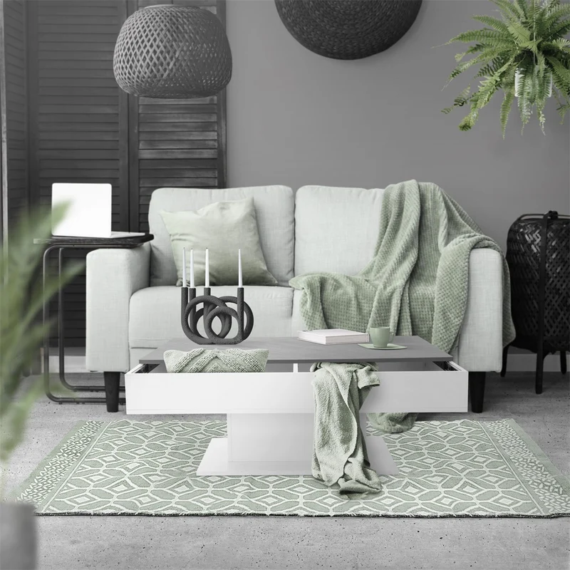 ML-Design | Couchtisch 110x60x40 cm inkl. 2 Staufächern unter Schiebeplatte, Wohnzimmertisch
