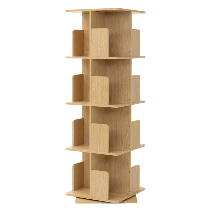 ML-Design | Bücherregal 360° drehbare mit Ebenen & Fächern, freistehend Standregal